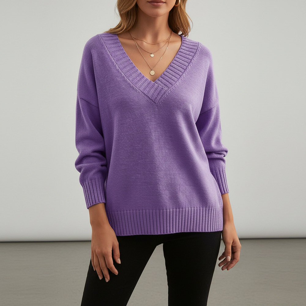 Pullover with V-neck - Angelika