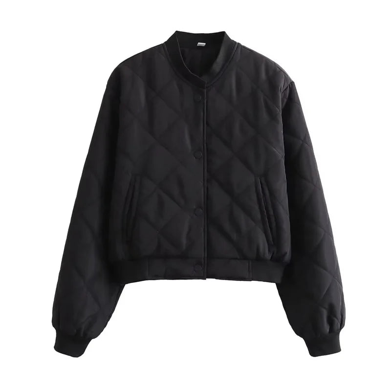 Quilted Cropped Bomber Jacket – Marcella