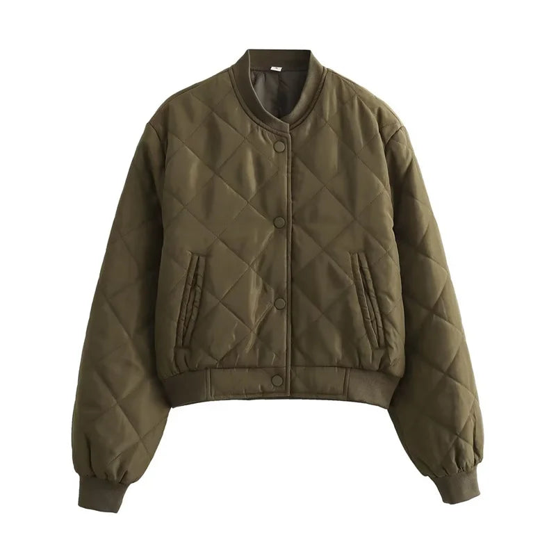 Quilted Cropped Bomber Jacket – Marcella