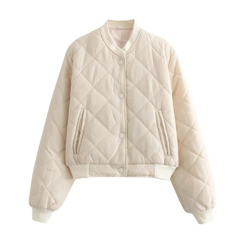 Quilted Cropped Bomber Jacket – Marcella