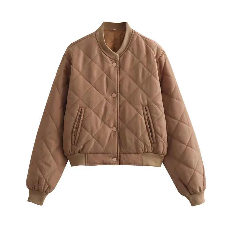 Quilted Cropped Bomber Jacket – Marcella