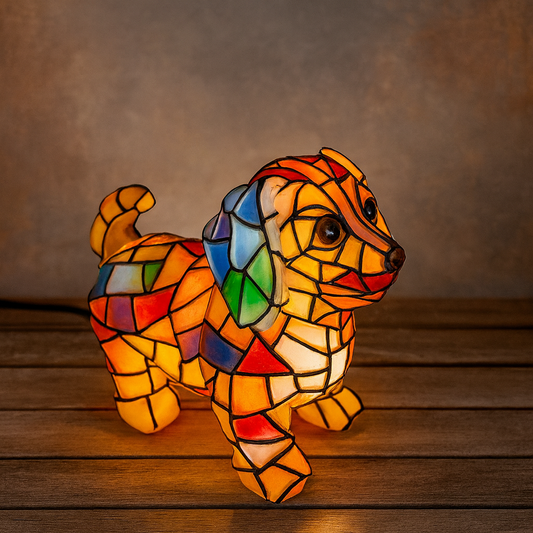 Table Lamp – Resin Dog Figurine, Decorative Design & Accent Light