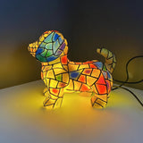 Table Lamp Resin Dog Figurine Decorative Accent Light