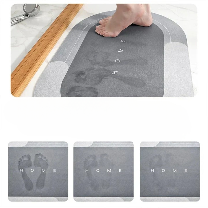 Quick-Dry Bathroom Mat – Non-Slip Rubber Base, Fast-Absorbent & Anti-Bacterial