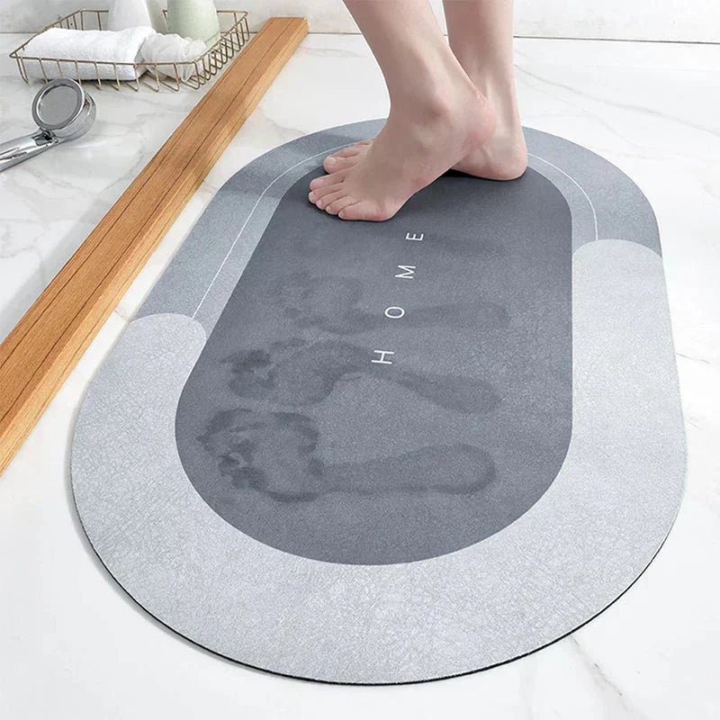 Quick-Dry Bathroom Mat – Non-Slip Rubber Base, Fast-Absorbent & Anti-Bacterial