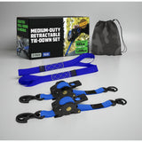 Ratchet Straps Cargo Retractable Tie Down Heavy Duty Hook Set