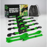 Ratchet Straps Cargo Retractable Tie Down Heavy Duty Hook Set