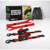 Ratchet Straps Cargo Retractable Tie Down Heavy Duty Hook Set