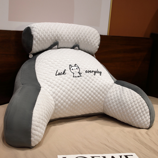Backrest Reading Pillow – Large, Memory Foam & Arm Support