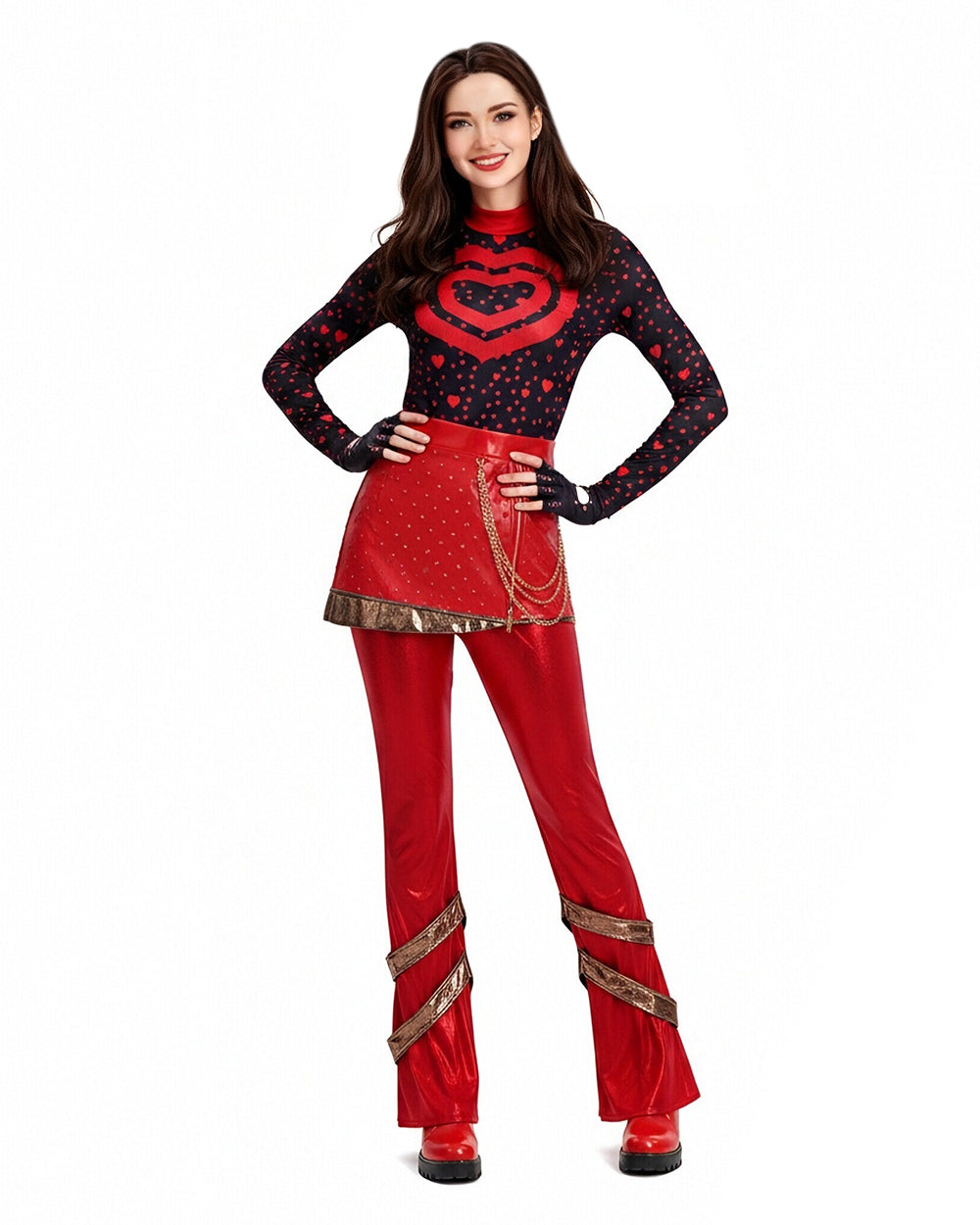 Red Heart-Themed 5-Piece Princess Costume Set