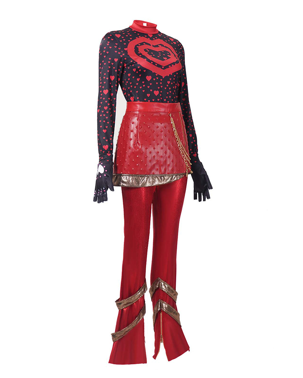 Red Heart-Themed 5-Piece Princess Costume Set