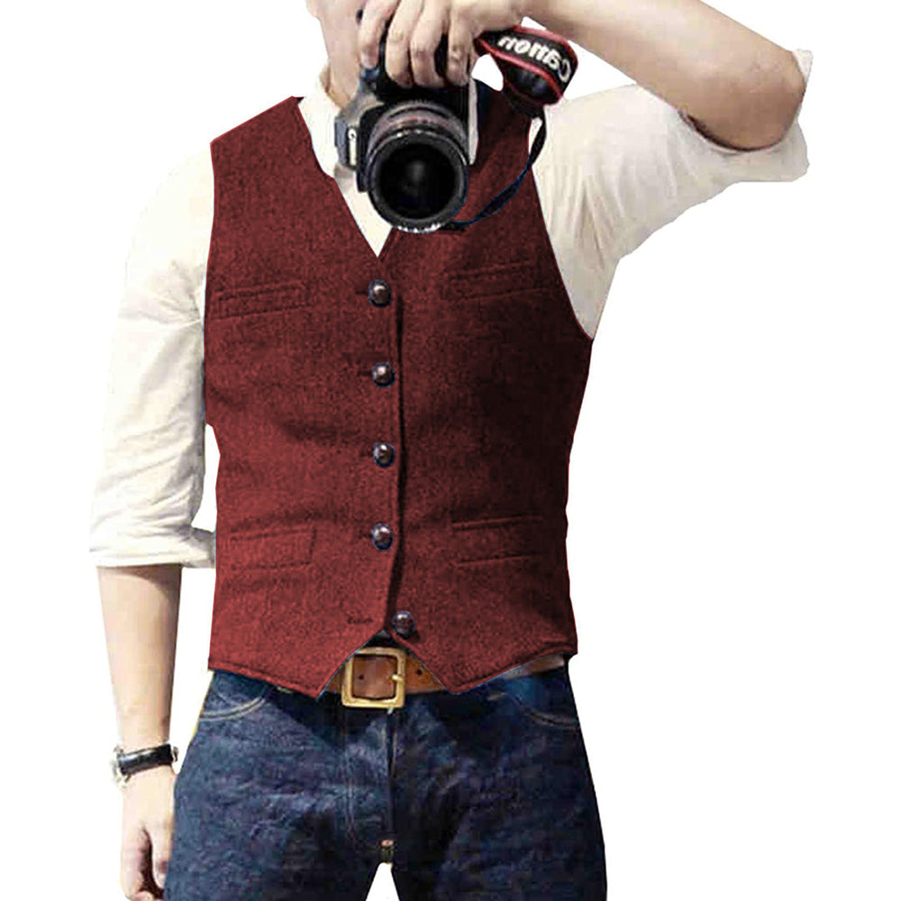 Mason Denim Vest – Red