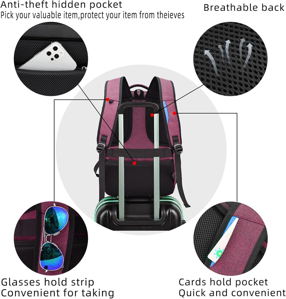 Anti-Theft Laptop Backpack – USB Charging Port, Hidden Pocket & Water-Resistant
