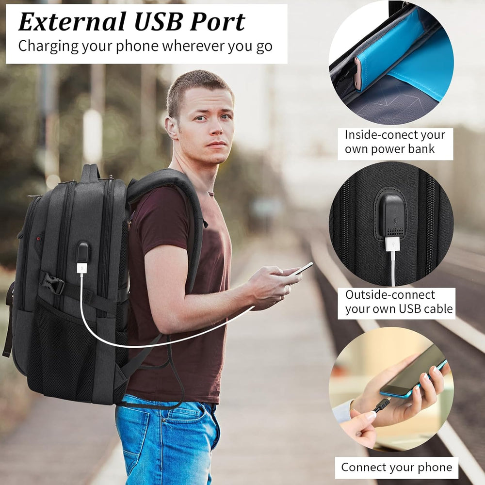 Anti-Theft Laptop Backpack – USB Charging Port, Hidden Pocket & Water-Resistant