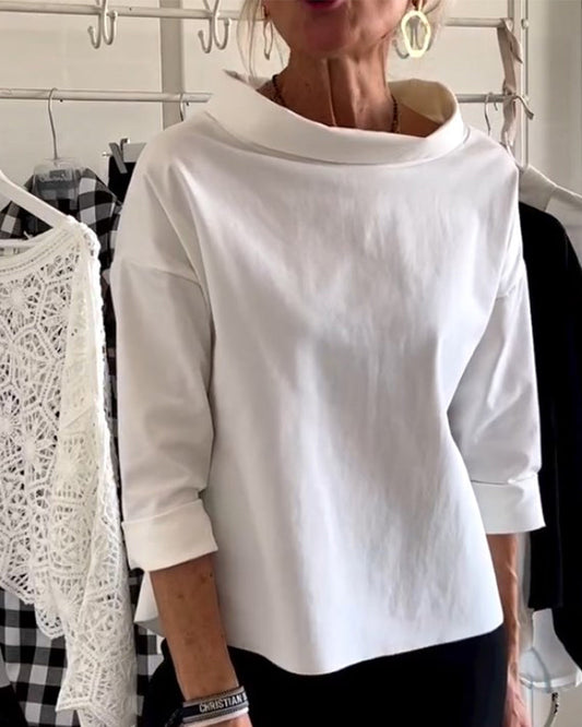 Women's Relaxed-Fit Turtleneck Top