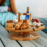 Optimized Product Title: "Klappbarer Holz-Picknicktisch mit integrierten Wein- und Snackfächern – Ideal für Garten, Camping und Ausflüge" 

This title includes relevant keywords while providing additional context to attract potential buyers.