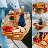 Optimized Product Title: "Klappbarer Holz-Picknicktisch mit integrierten Wein- und Snackfächern – Ideal für Garten, Camping und Ausflüge" 

This title includes relevant keywords while providing additional context to attract potential buyers.