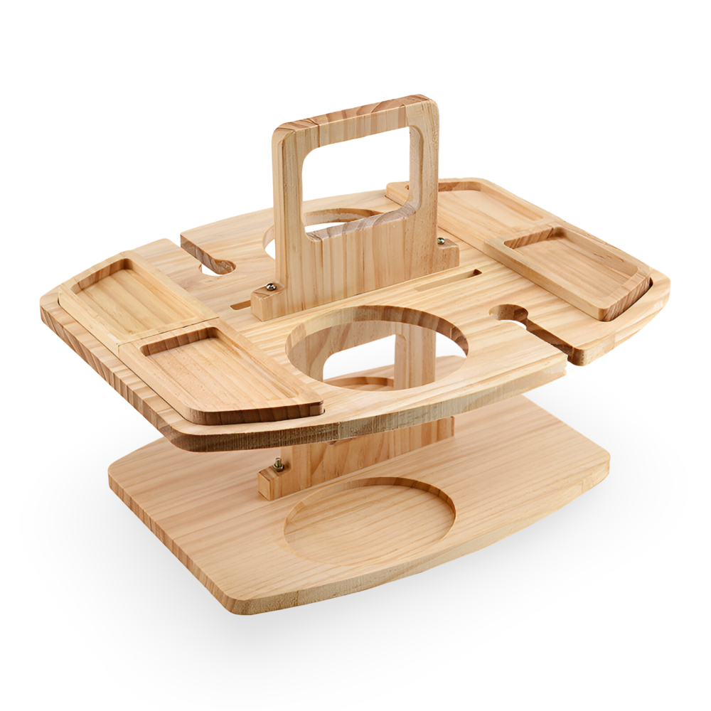 Optimized Product Title: "Klappbarer Holz-Picknicktisch mit integrierten Wein- und Snackfächern – Ideal für Garten, Camping und Ausflüge" 

This title includes relevant keywords while providing additional context to attract potential buyers.