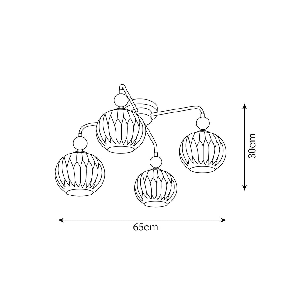 Multi-Light Glass Pendant Ceiling Fixture