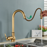 Retro Brass Kitchen Faucet – Antique Finish, 360° Swivel Spout & Single-Lever Mixer