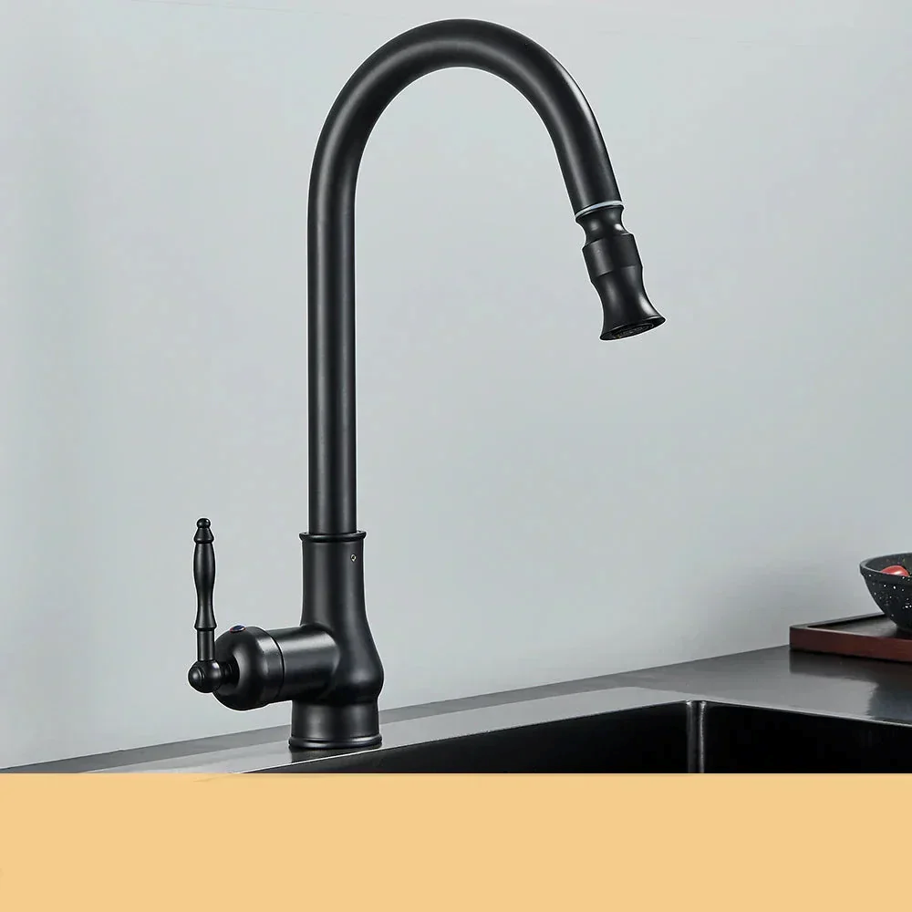Retro Brass Kitchen Faucet – Antique Finish, 360° Swivel Spout & Single-Lever Mixer