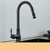 Retro Brass Kitchen Faucet – Antique Finish, 360° Swivel Spout & Single-Lever Mixer