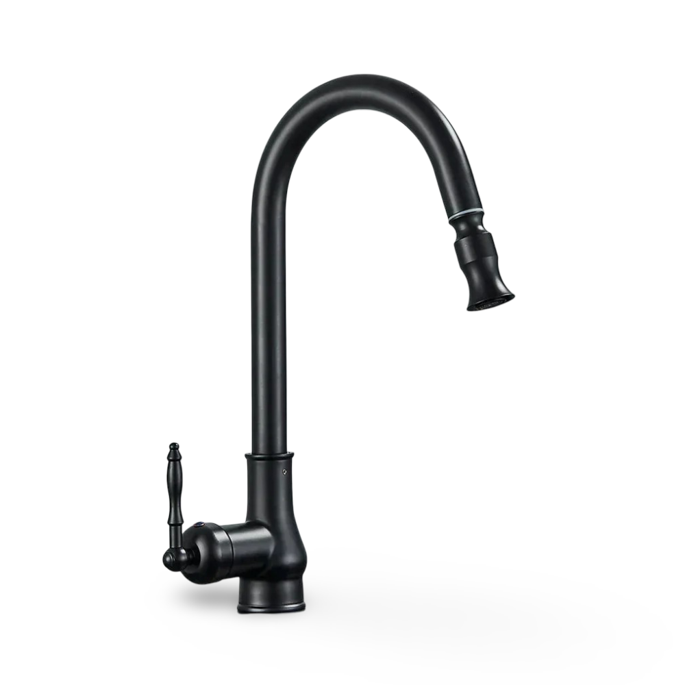 Retro Brass Kitchen Faucet – Antique Finish, 360° Swivel Spout & Single-Lever Mixer