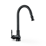 Retro Brass Kitchen Faucet – Antique Finish, 360° Swivel Spout & Single-Lever Mixer