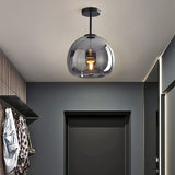 Vintage Bubble Glass Ceiling Light | Retro Amber Glass Pendant