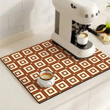 Kalsten | Retro Tile Design Absorbent Coffee Mat