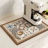 Kalsten | Retro Tile Design Absorbent Coffee Mat