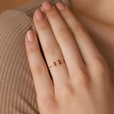Ring Birthstone Adjustable Gold Cubic Zirconia Mothers Day Gift