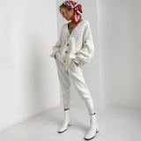 Cable Knit Cardigan With Button Placket - Naomi
