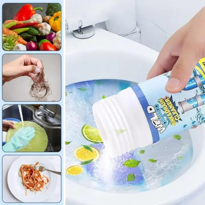 Drain Cleaner Powder – Fast-Acting, Hair & Grease Dissolver, PVC-Safe