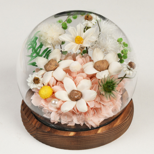 Preserved Rose Flower Dome – LED Light, Table Decoration & Mother's Day Gift