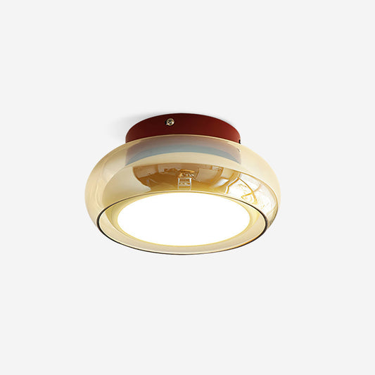 June Retro Glass Flush Mount Ceiling Light – Warm LED & Compact Design