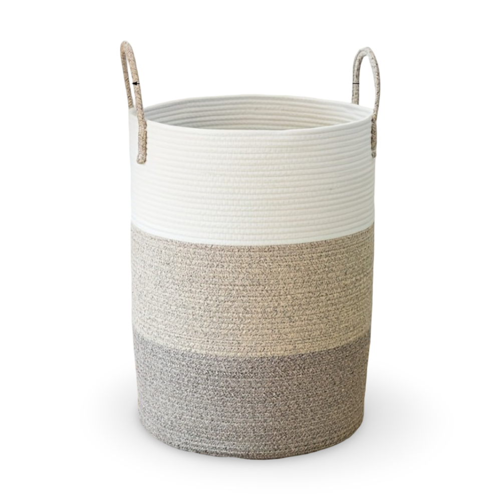 Optimized Product Title: "Runder Baumwoll-Wäschekorb – Geräumig, Stilvoll & Ordentlich – Perfekt für Ihr Zuhause" 

This title includes relevant keywords while emphasizing the product's features and benefits, making it more appealing for Google Shopping.