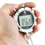 BowLift | PS528 Metal Stopwatch Professional Chronograph Handheld Digital LCD Sports Counter Timer with Strap