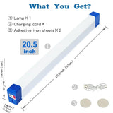 Rechargeable LED Tube Light – Magnetic, USB-Charging & 17/32/52cm Sizes