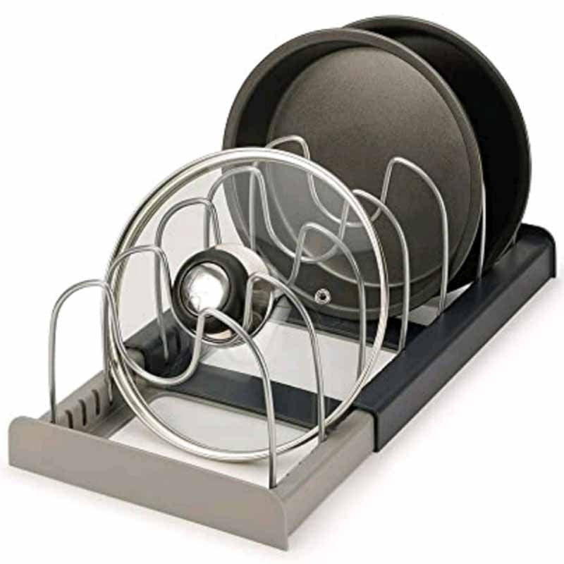 Optimized Product Title: **Verstellbarer Pfannen- und Deckelhalter – Platzsparend für Schubladen & Schränke – Ideal für die Küche** 

This title includes relevant keywords while emphasizing the product's features and benefits, making it more appealing for