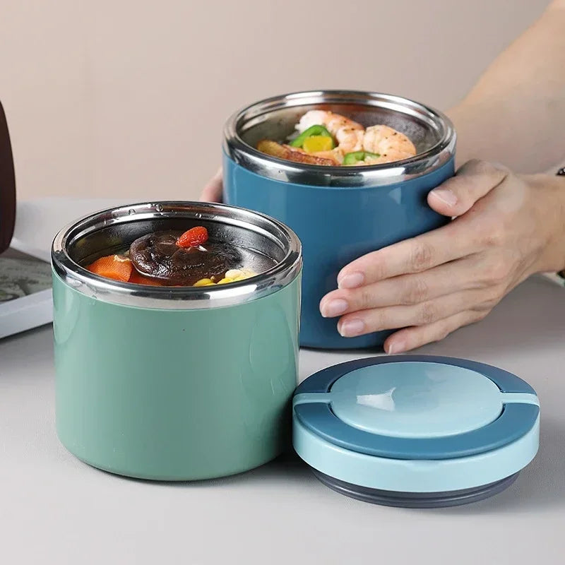 Insulated Stainless Steel Lunch Box – 630-1000ml, Leakproof Lid & Carry Handle