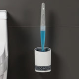Silicone Toilet Brush with Soap Dispenser – Wall-Mounted Holder & Quick-Dry