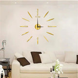 3D Acrylic Wall Clock – Self-Adhesive, Quartz Movement & Up to 130cm