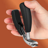 Wide-Jaw Nail Clipper – Stainless Steel, Splash Guard & Curved Blade