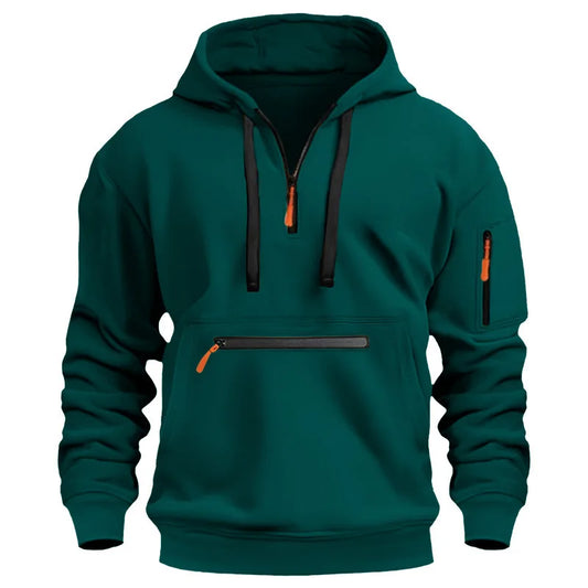 AlpenNord Men's Hooded Zip-Up Sweatshirt | Cozy & Stylish Fleece Jacket for Outdoor Activities