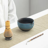 Handcrafted Japanese Matcha Bowl Green Standard Size Ceramic