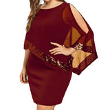 Elegant Plus-Size Sequined Fall Dress - Perfect for Special Occasions