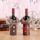 Christmas Wine Bottle Cover with Fur Collar – Santa Coat Bottle Sleeve