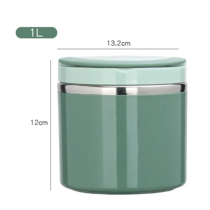 Insulated Stainless Steel Lunch Box – 630-1000ml, Leakproof Lid & Carry Handle