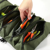 Roll-Up Tool Bag – Oxford Fabric, 4+ Zippered Pockets & Shoulder Strap